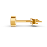 Pear Cut Real Moissanite Bezel Set Solitaire Stud Earrings Screw Back 14K Gold Plated